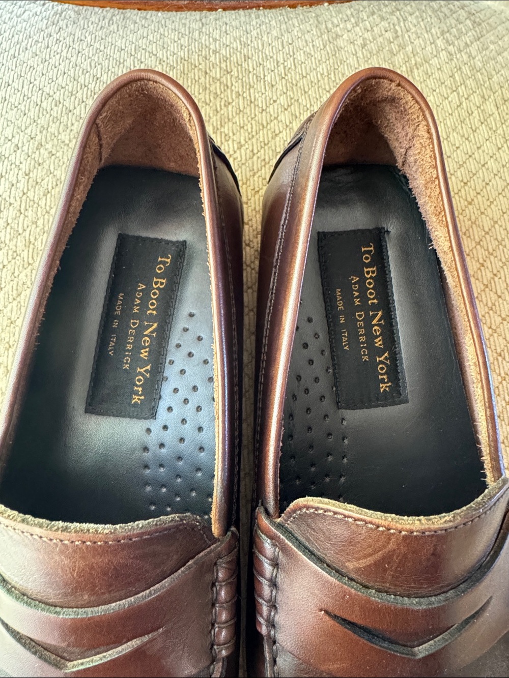 To Boot Men's Dark Brown Leather Penny Loafers. Made in Italy. Size 9. Very good - Picture 2 of 11